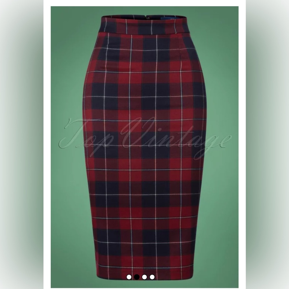 Collectif Plaid Pencil skirt